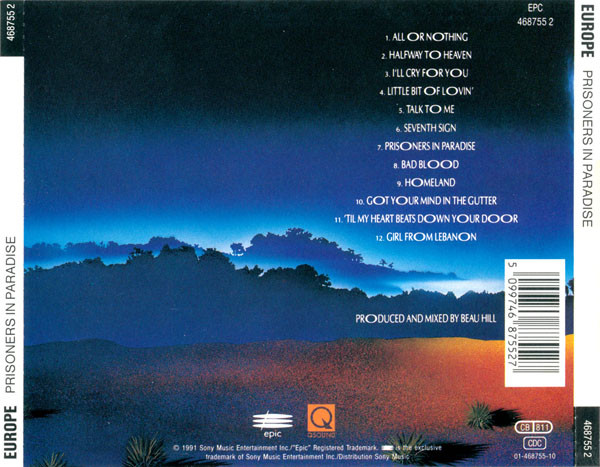 Europe  Prisoners In Paradise : Back